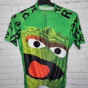 Freestyle Cycling sz L Zip Up Riding Jersey Oscar Grouch Sesame Street